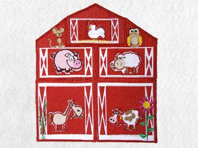 Barn Puzzle Embroidery Machine Design