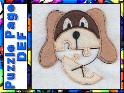 Puzzle Page DEF Embroidery Machine Design