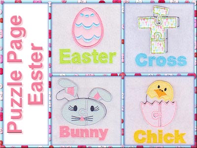 Puzzle Page Easter Embroidery Machine Design