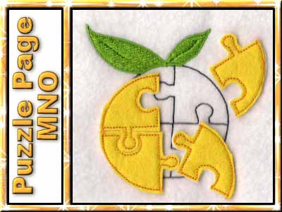 Puzzle Page MNO Embroidery Machine Design