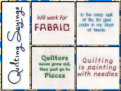 Quilt Sayings Embroidery Machine Design