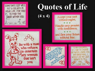 Quotes of Life Embroidery Machine Design