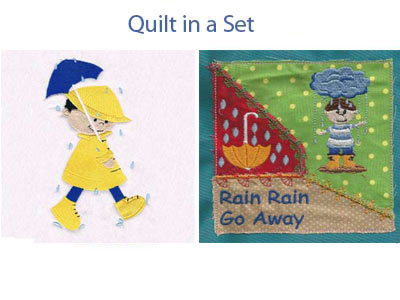 Rain Rain Go Away Embroidery Machine Design