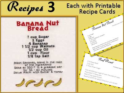 Recipe Towels 3 Embroidery Machine Design