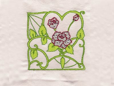 Mylar Rose Blocks Embroidery Machine Design