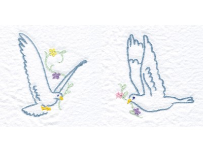 Doves Embroidery Machine Design