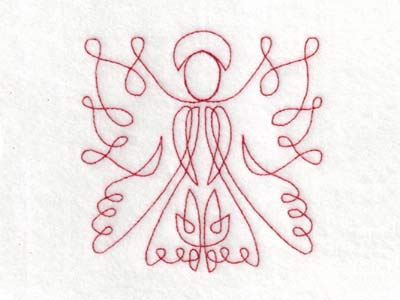 Redwork Angel Blocks Embroidery Machine Design