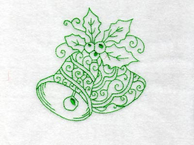 Redwork Bells Embroidery Machine Design