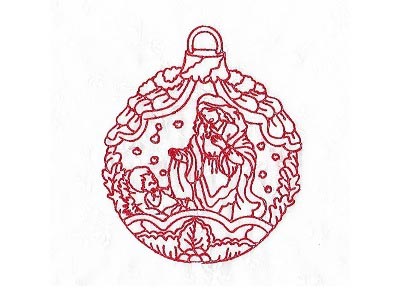 Redwork Christmas Decorations Embroidery Machine Design