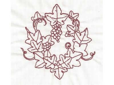 RW Grapes and Leaves Embroidery Machine Design