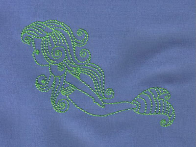 Redwork Mermaids Embroidery Machine Design