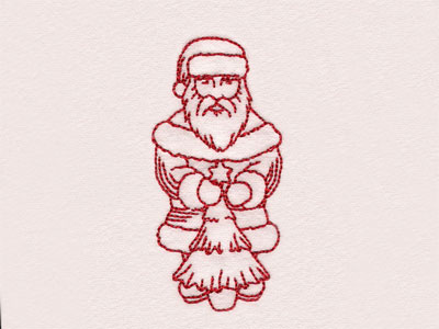 Redwork Vintage Santas Embroidery Machine Design