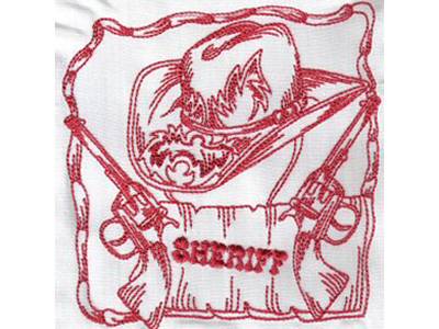 RedWork Western Embroidery Machine Design