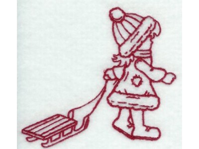 RW Winter Sunbonnet Girls Embroidery Machine Design