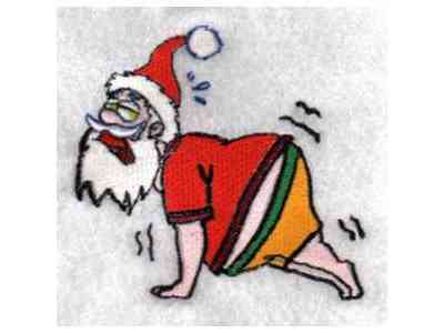 Santa In Training Embroidery Machine Design