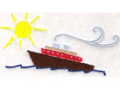 Ships At Sea Embroidery Machine Design