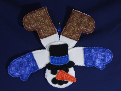 Snowman Hanger Embroidery Machine Design