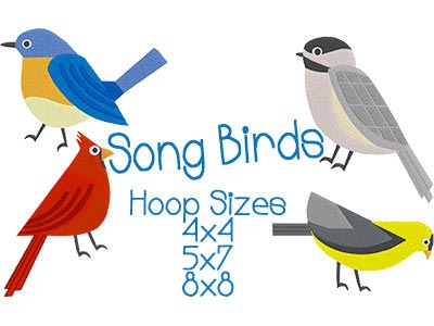 Song Birds Embroidery Machine Design