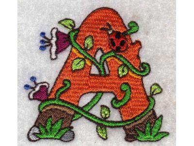 Spring Alphabet Embroidery Machine Design