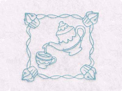 Spring Tea Time Blocks Embroidery Machine Design