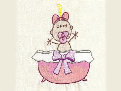 Sticky Baby Girls Embroidery Machine Design