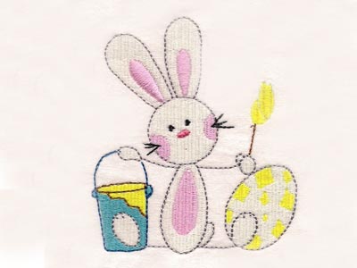 Sticky Easter Bunnies Embroidery Machine Design