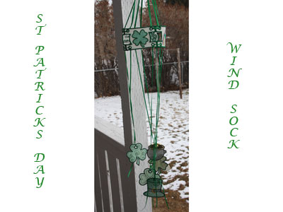 St Patricks Day Windsock Embroidery Machine Design