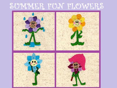 Summer Fun Flowers Embroidery Machine Design
