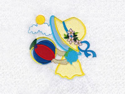 Summertime Sunbonnet Girls Embroidery Machine Design