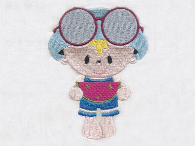 Summertime Baby Embroidery Machine Design