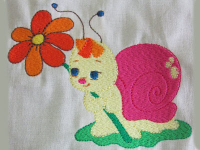 Sweet Snails Embroidery Machine Design