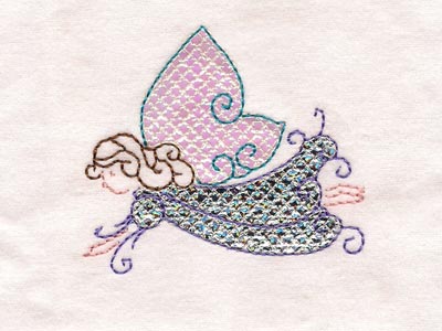 Swirly Butterfly Girls Embroidery Machine Design