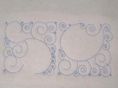 Swirly Square Background Blocks Embroidery Machine Design