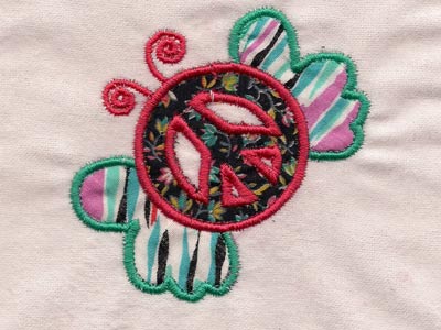 Teen Peace Applique Embroidery Machine Design