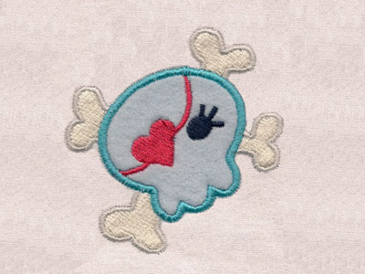 Teen Skulls Applique Embroidery Machine Design