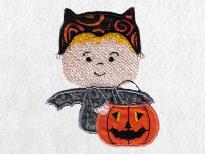 Applique Trick or Treaters Embroidery Machine Design