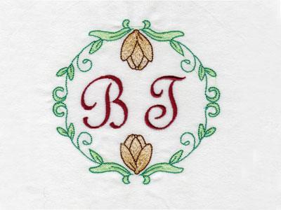 Tulip Monogram Frames Embroidery Machine Design
