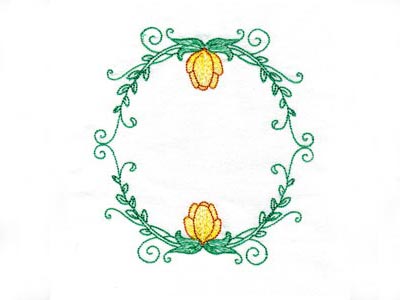 Tulip Monogram Frames 2 Embroidery Machine Design