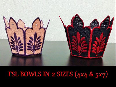 Unique FSL Bowls Embroidery Machine Design