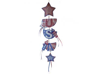 USA Banner Embroidery Machine Design