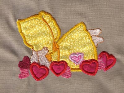 Valentine Sunbonnets Embroidery Machine Design