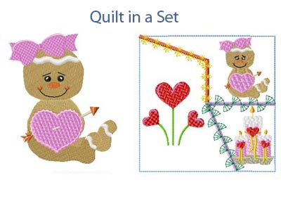 Valentine Gingers Embroidery Machine Design