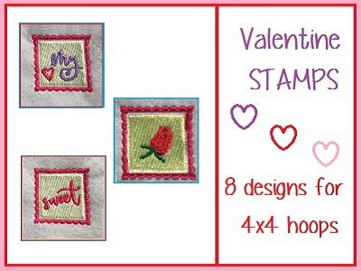 Valentine Stamps Embroidery Machine Design
