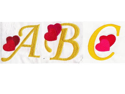 Valentine Heart Alpha Embroidery Machine Design