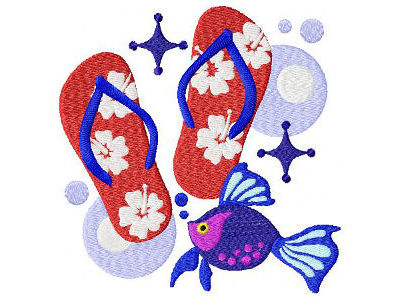 Vintage Beach Embroidery Machine Design