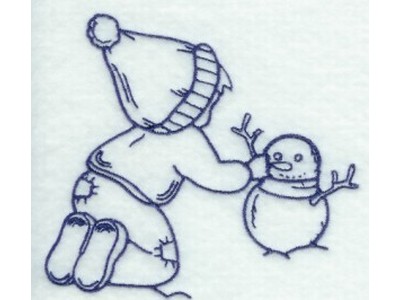 RW Winter Sunbonnet Boys Embroidery Machine Design