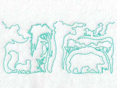 Continuous Woodland Blocks Embroidery Machine Design