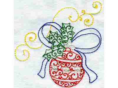 Christmas Ornament Lines Embroidery Machine Design