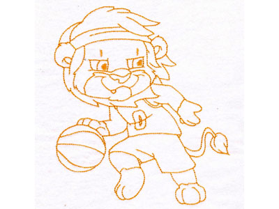 Zoo Kids Basketball Embroidery Machine Design