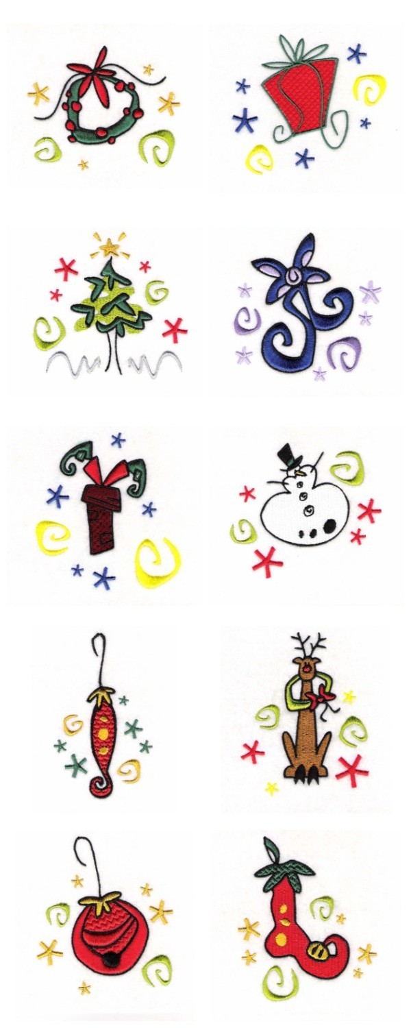 Christmas Whimsies Embroidery Machine Design Details